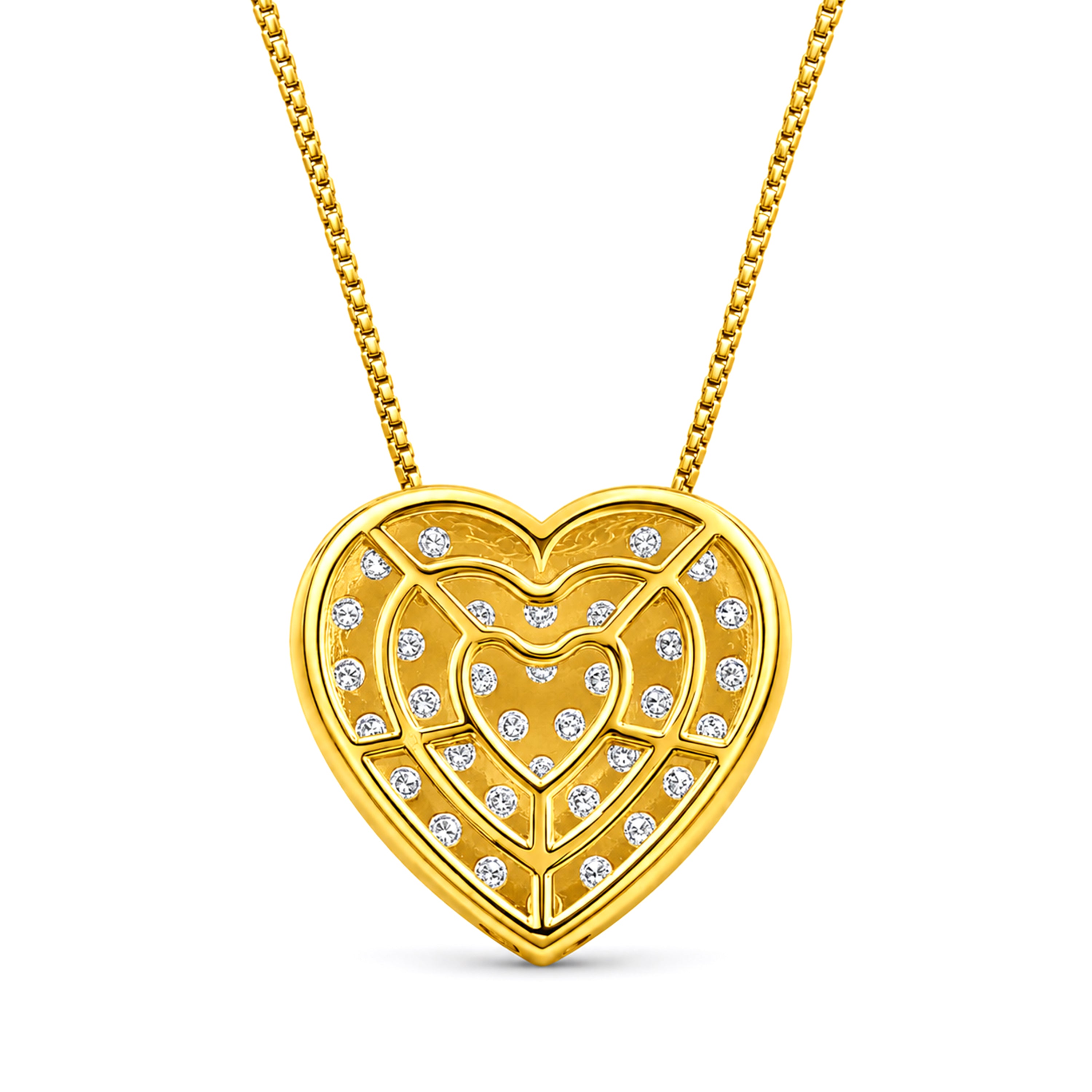 Diamonair Lab Grown Diamond (F/VS+) 1.00 carat Round cut Sterling Silver Heart Pendant - Sterling Silver
