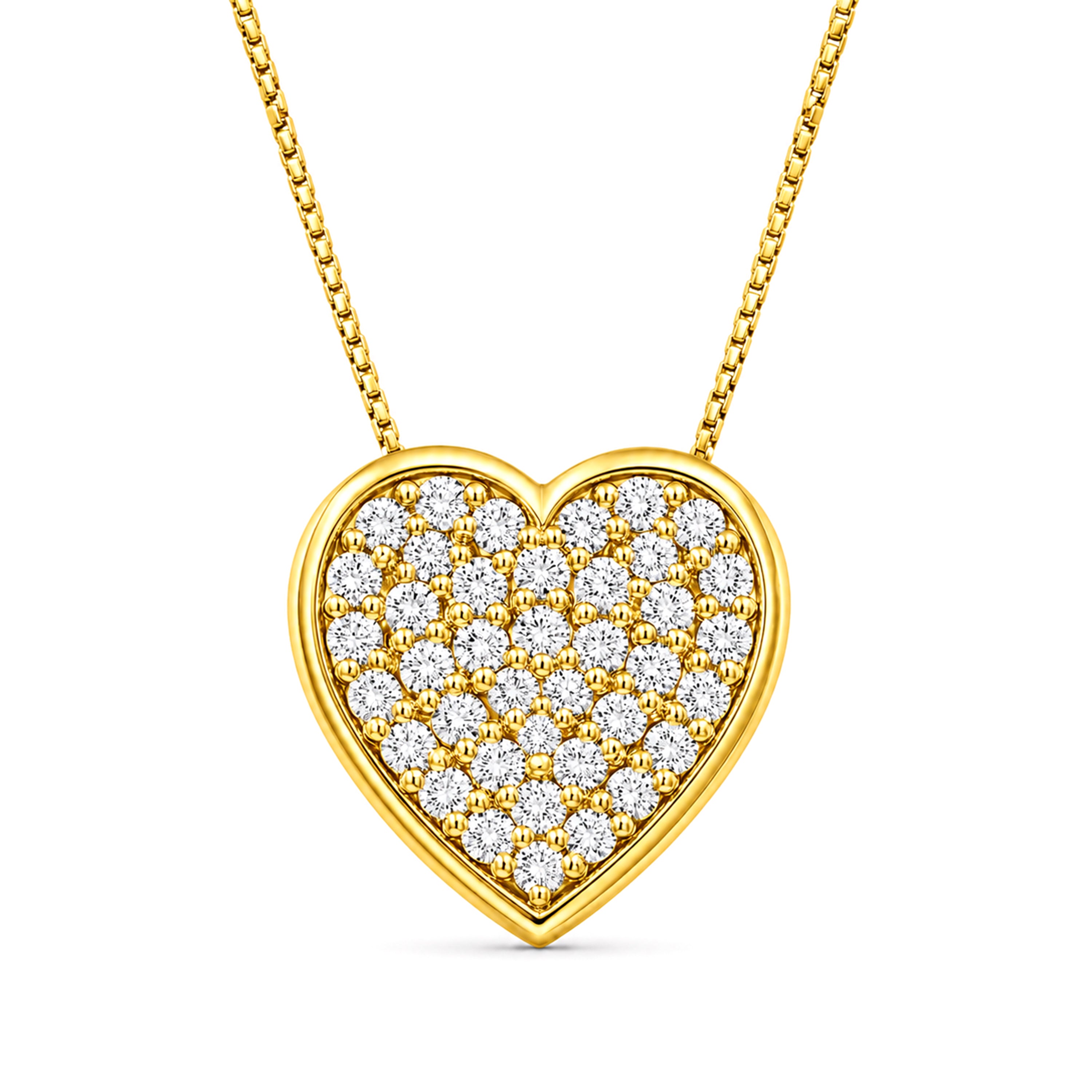 Diamonair Lab Grown Diamond (F/VS+) 1.00 carat Round cut Sterling Silver Heart Pendant - Sterling Silver