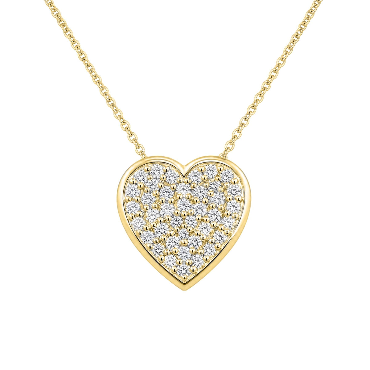 1-3 ctw Round Heart Pendant Necklace
