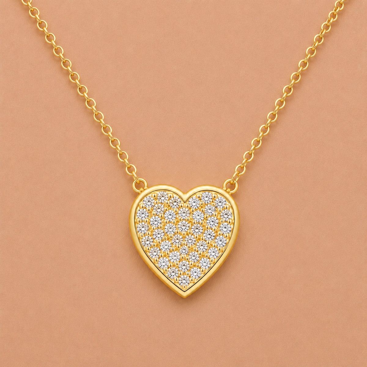 Diamonair Lab Grown Diamond (F/VS+) 1.00 carat Round cut Sterling Silver Heart Pendant - Sterling Silver