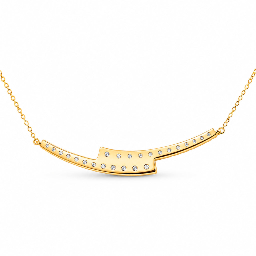 Diamonair Lab Grown Diamond (F/VS+) 2.00 carat Round cut Sterling Silver Smile Necklace - Sterling Silver | Gold over Silver
