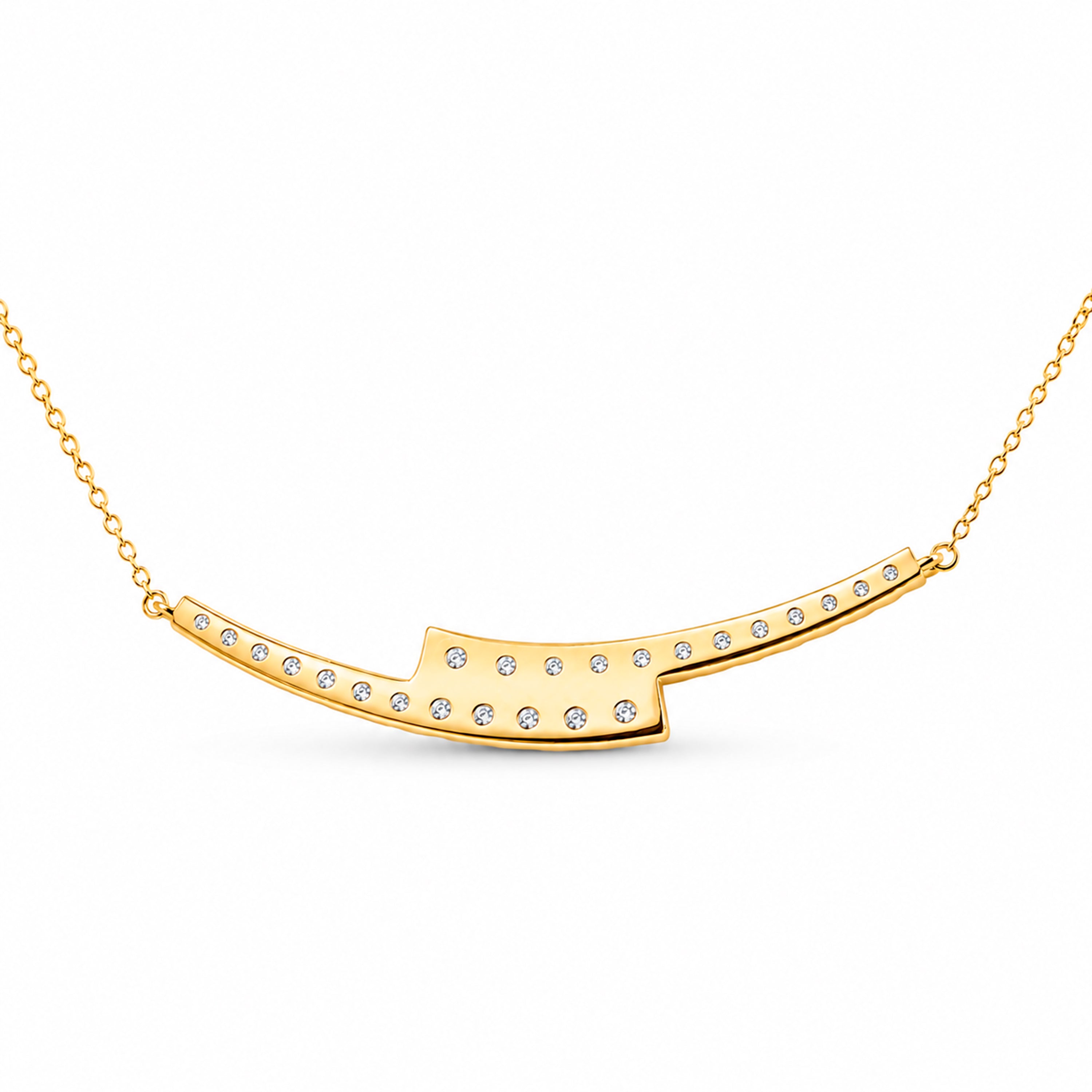 Diamonair Lab Grown Diamond (F/VS+) 2.00 carat Round cut Sterling Silver Smile Necklace - Sterling Silver | Gold over Silver