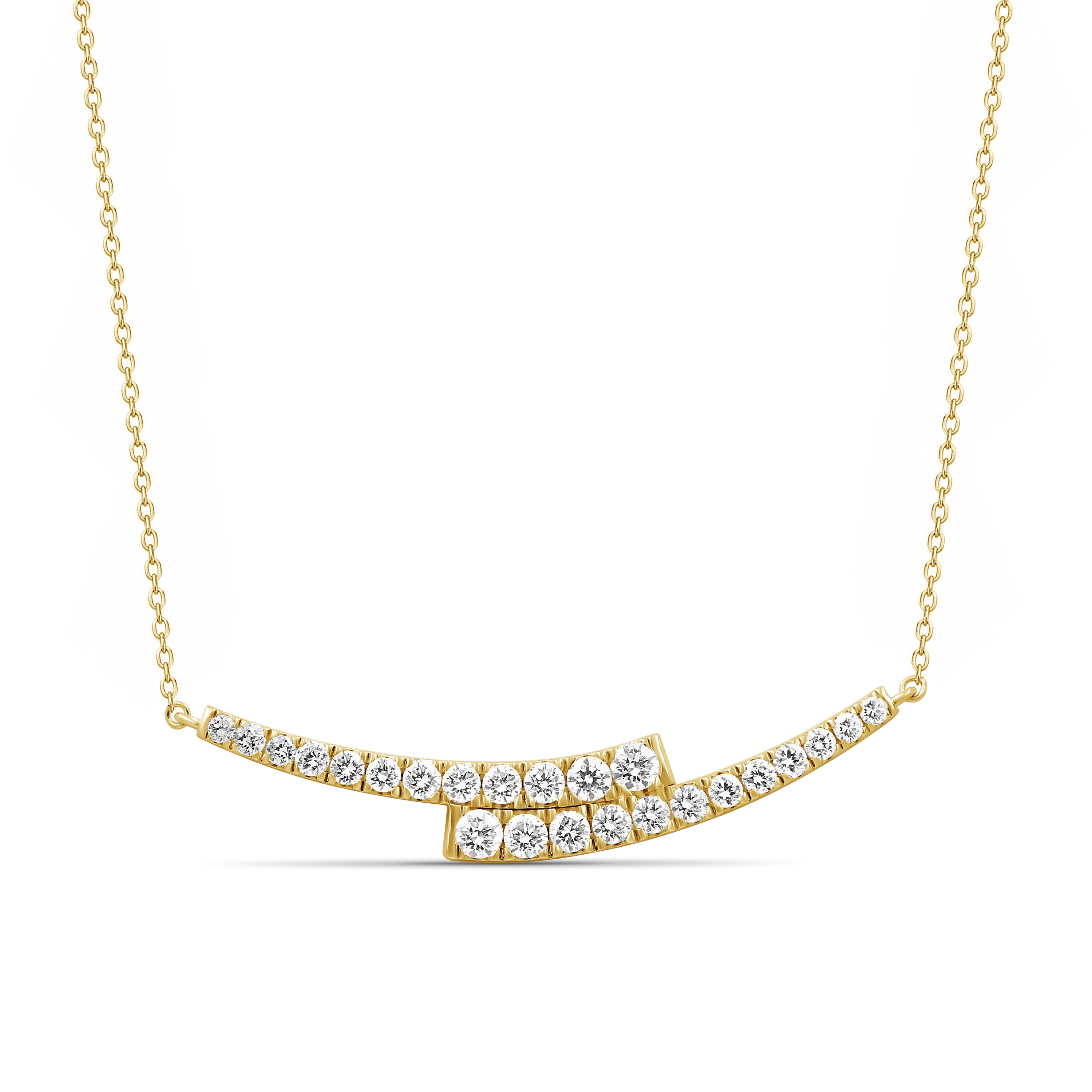 Diamonair Lab Grown Diamond (F/VS+) 2.00 carat Round cut Sterling Silver Smile Necklace - Sterling Silver | Gold over Silver