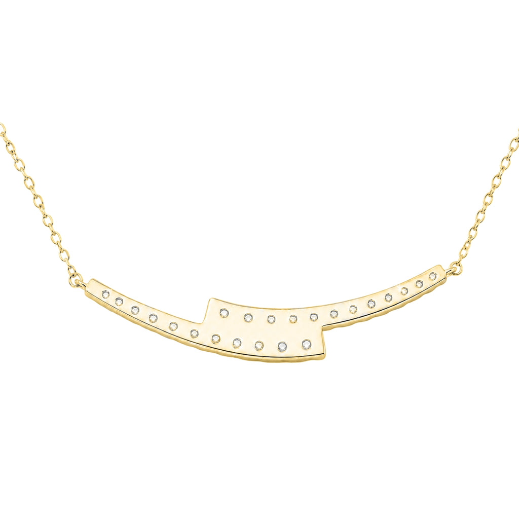Diamonair Lab Grown Diamond (F/VS+) 2.00 carat Round cut Sterling Silver Smile Necklace - Sterling Silver | Gold over Silver