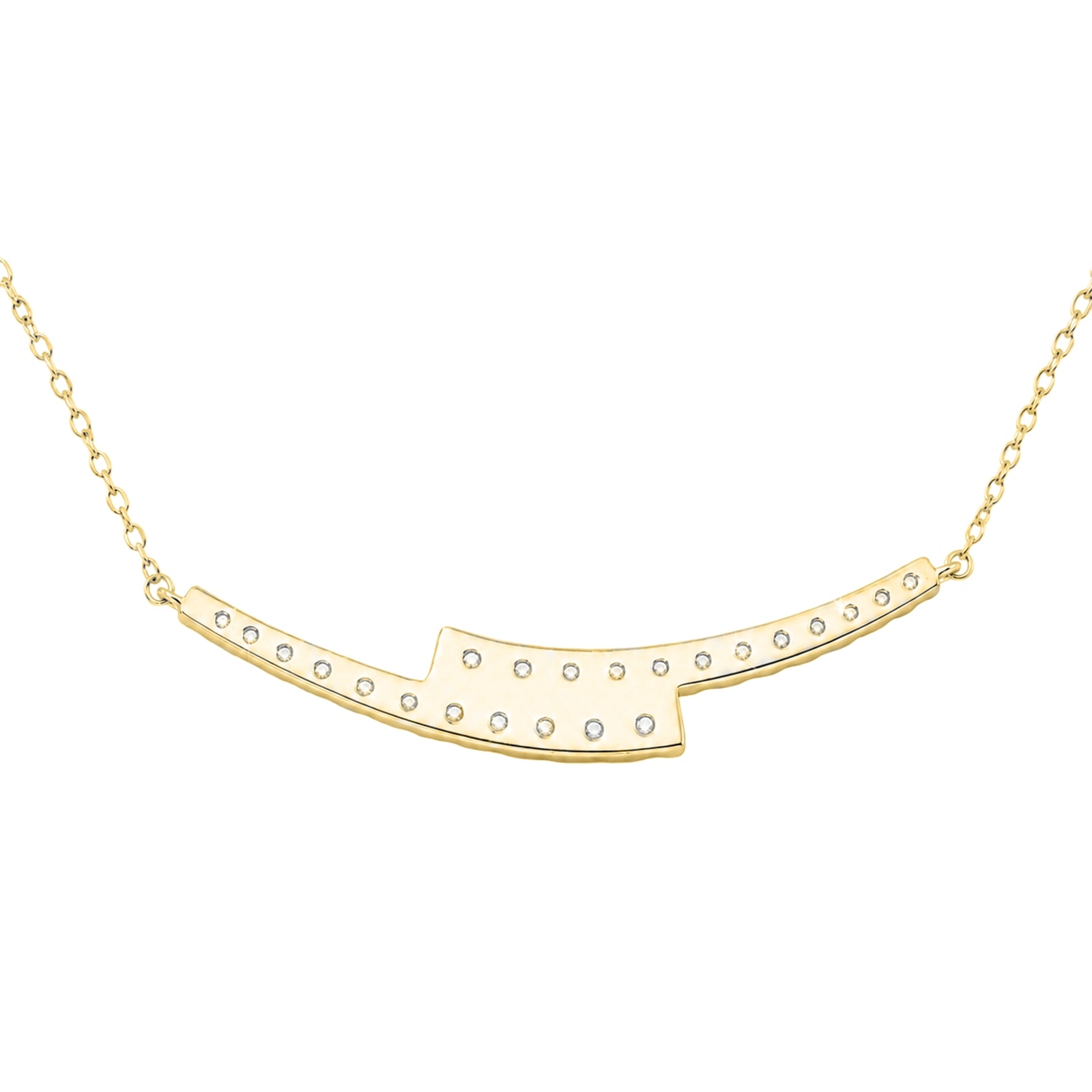 Diamonair Lab Grown Diamond (F/VS+) 2.00 carat Round cut Sterling Silver Smile Necklace - Sterling Silver | Gold over Silver