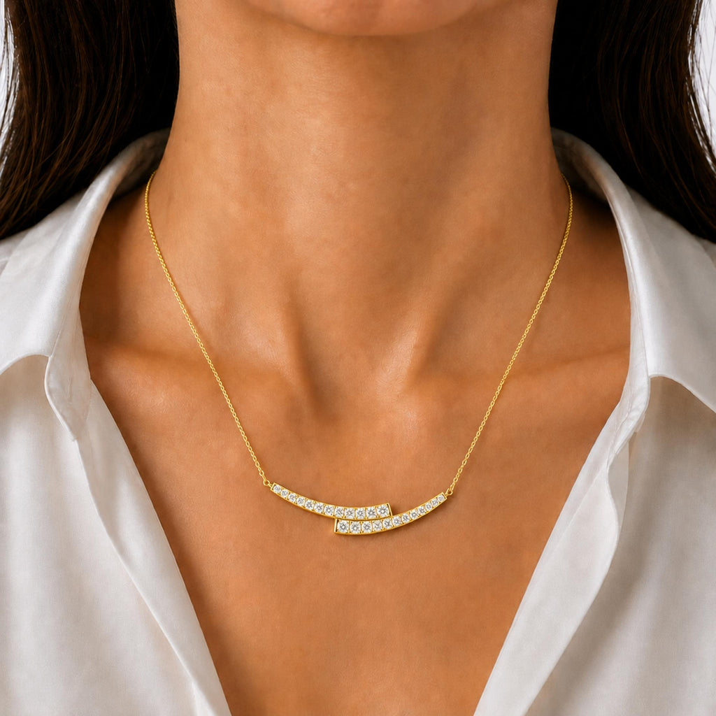 Diamonair Smile Necklace Set - Lab Grown Diamond Sterling Silver Necklace