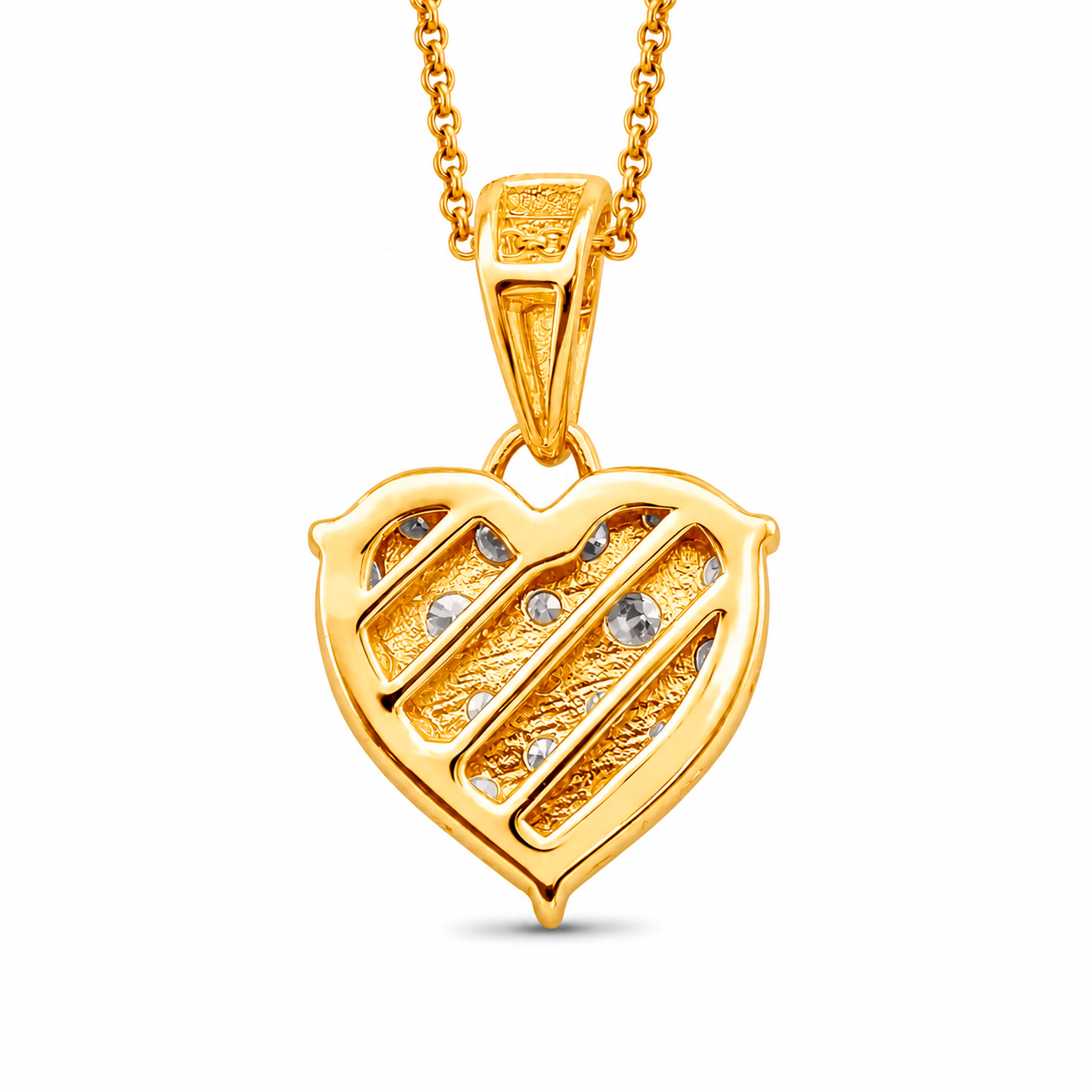 Diamonair Lab Grown Diamond (F/VS+) 1.00 carat Round cut Sterling Silver Heart Pendant - Sterling Silver | Gold over Silver