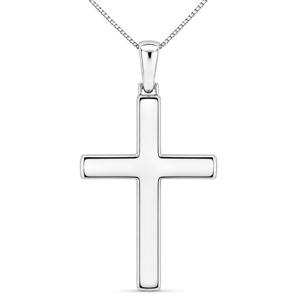 Diamonair Lab Grown Diamond (F/VS+) 3.00 carat Round cut Sterling Silver Cross Pendant - Sterling Silver