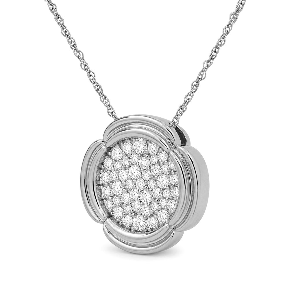 Diamonair Lab Grown Diamond (F/VS+) 1.00 carat Round cut Sterling Silver Cluster Pendant - Sterling Silver | Gold over Silver