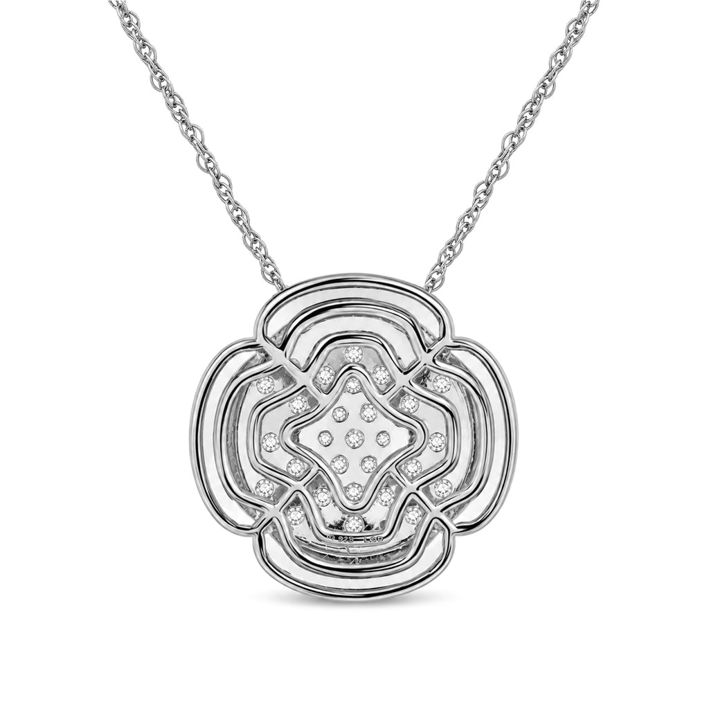 Diamonair Lab Grown Diamond (F/VS+) 1.00 carat Round cut Sterling Silver Cluster Pendant - Sterling Silver | Gold over Silver