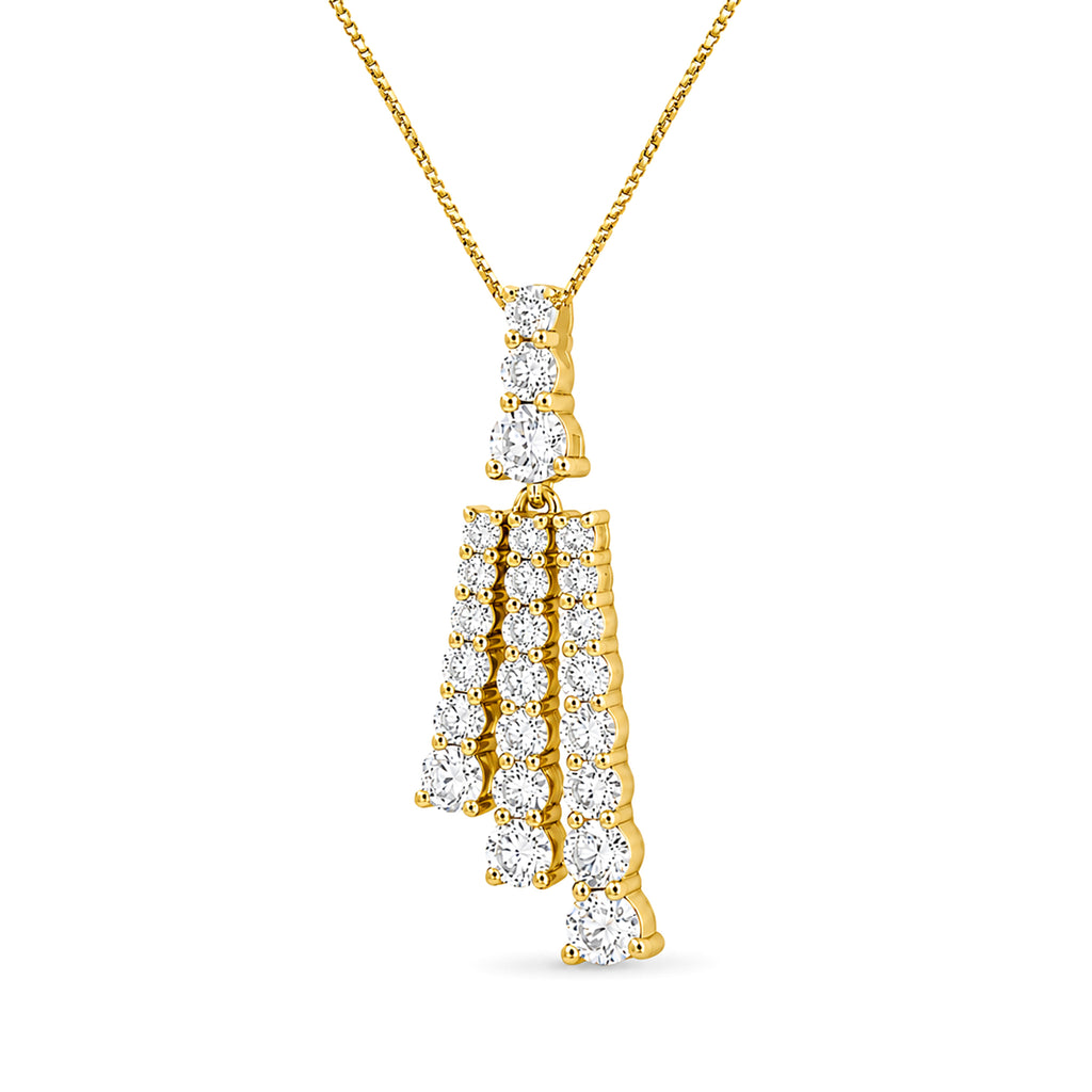 Diamonair Lab Grown Diamond (F/VS+) 2.00 carat Round cut Sterling Silver Pendant - Sterling Silver