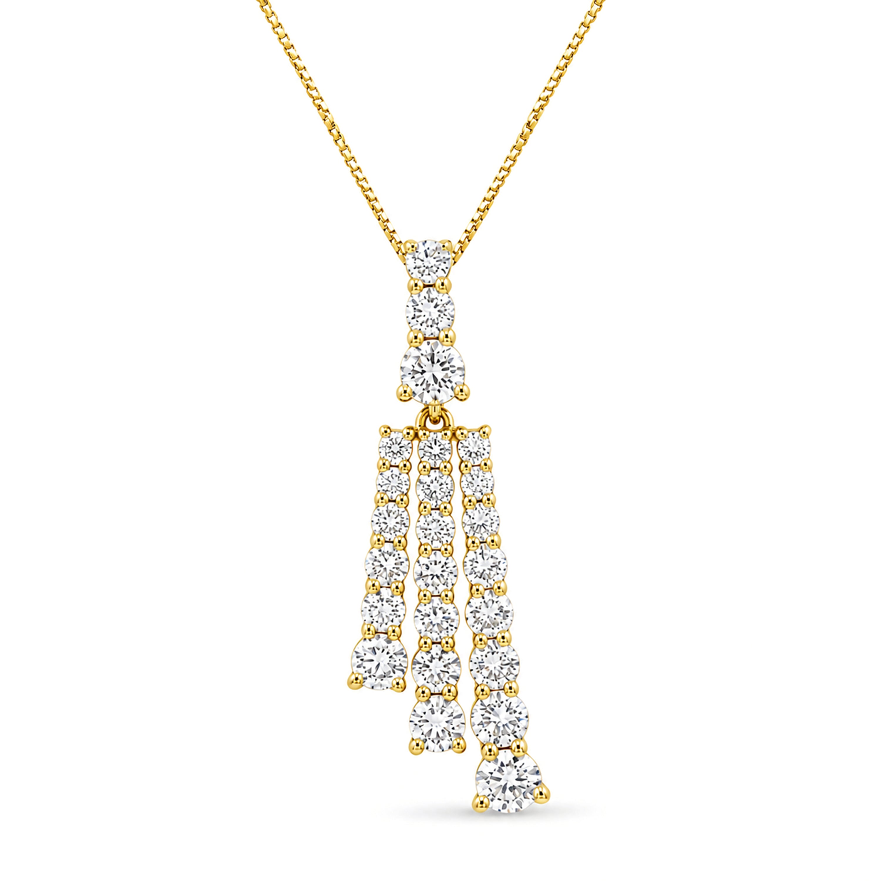 Diamonair Lab Grown Diamond (F/VS+) 2.00 carat Round cut Sterling Silver Pendant - Sterling Silver