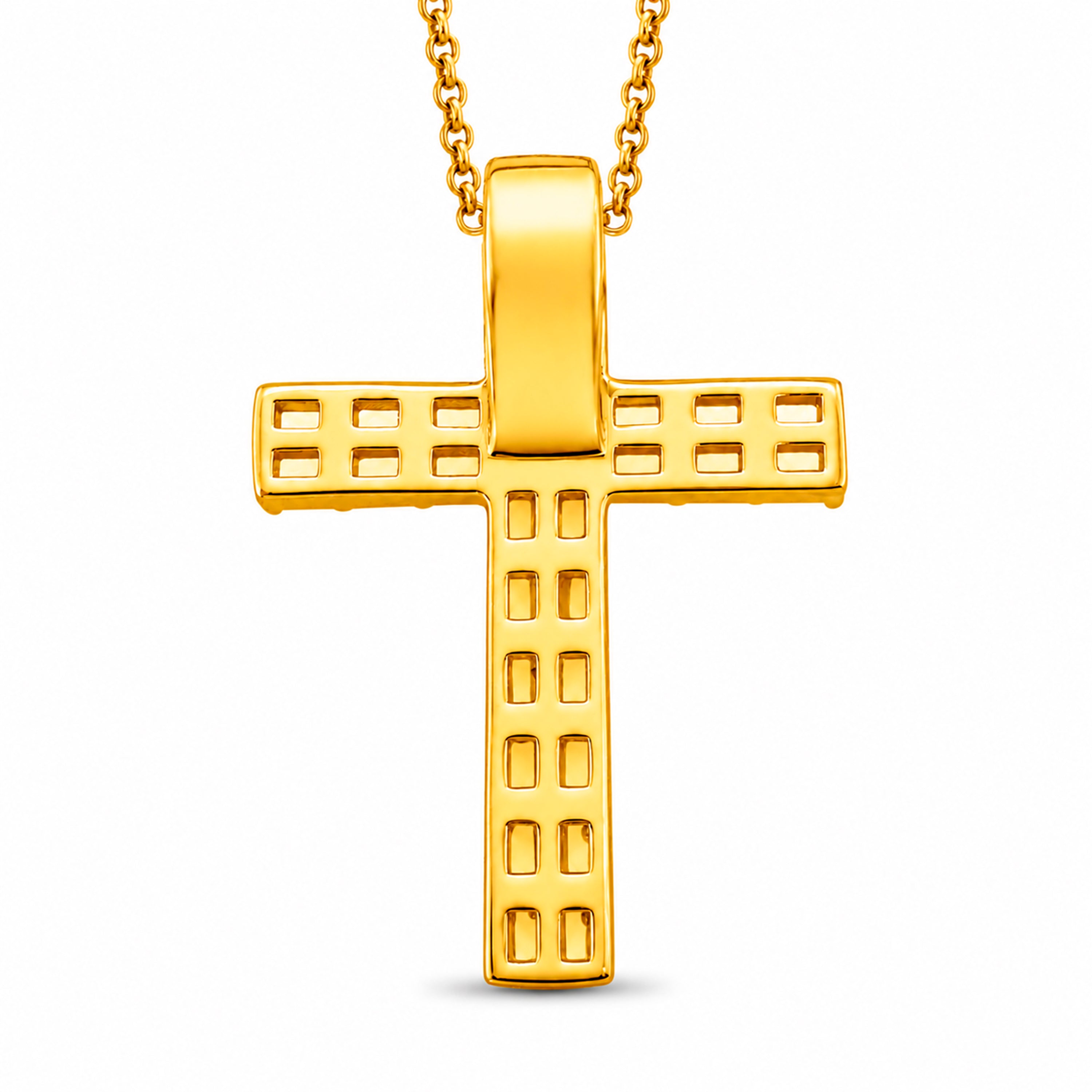 Diamonair Lab Grown Diamond (F/VS+) 1.00 carat Round cut Sterling Silver Cross Pendant - Sterling Silver | Gold over Silver