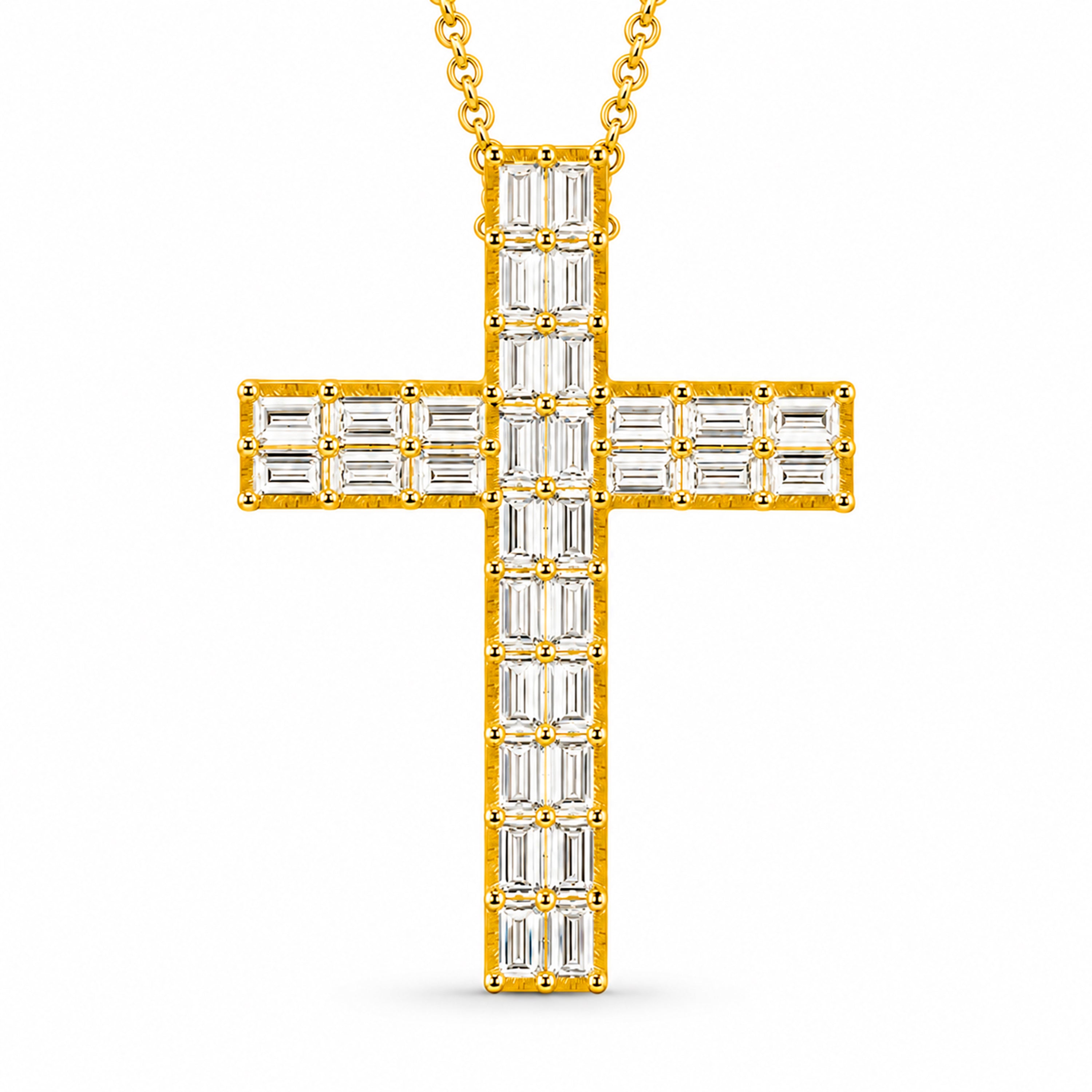 Diamonair Lab Grown Diamond (F/VS+) 1.00 carat Round cut Sterling Silver Cross Pendant - Sterling Silver | Gold over Silver