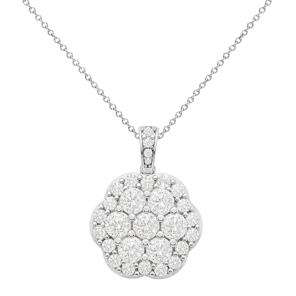 1-3 ctw Round Heart Pendant Necklace