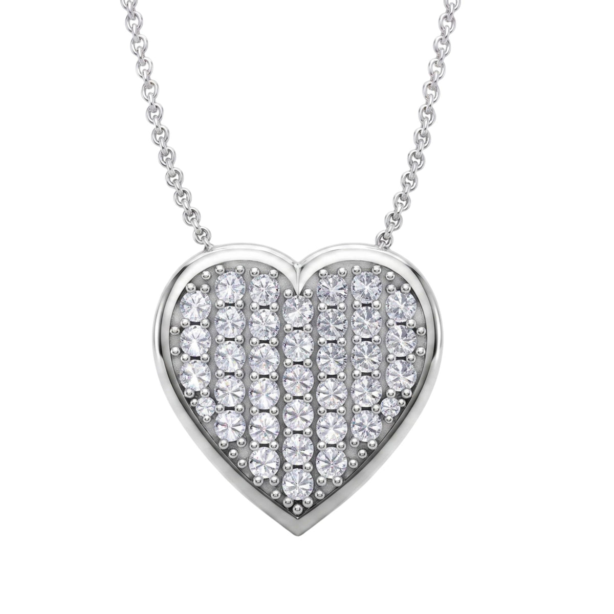 1-3 ctw Round Heart Pendant Necklace