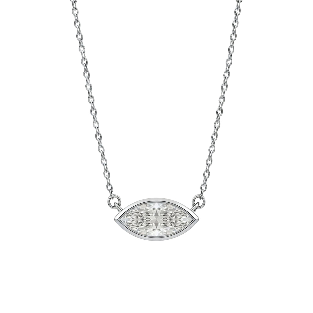 1-6 ctw Mixed Solitaire Bezel Pendant Necklace