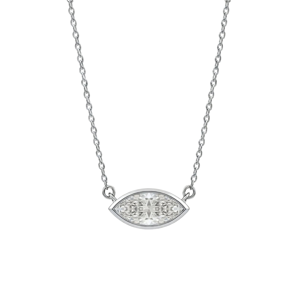 1-6 ctw Mixed Solitaire Bezel Pendant Necklace