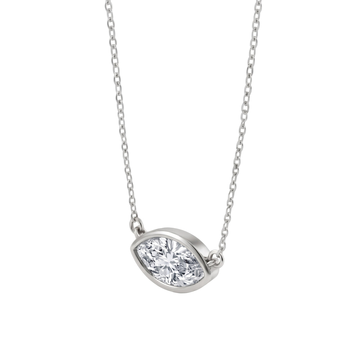 1-6 ctw Mixed Solitaire Bezel Pendant Necklace