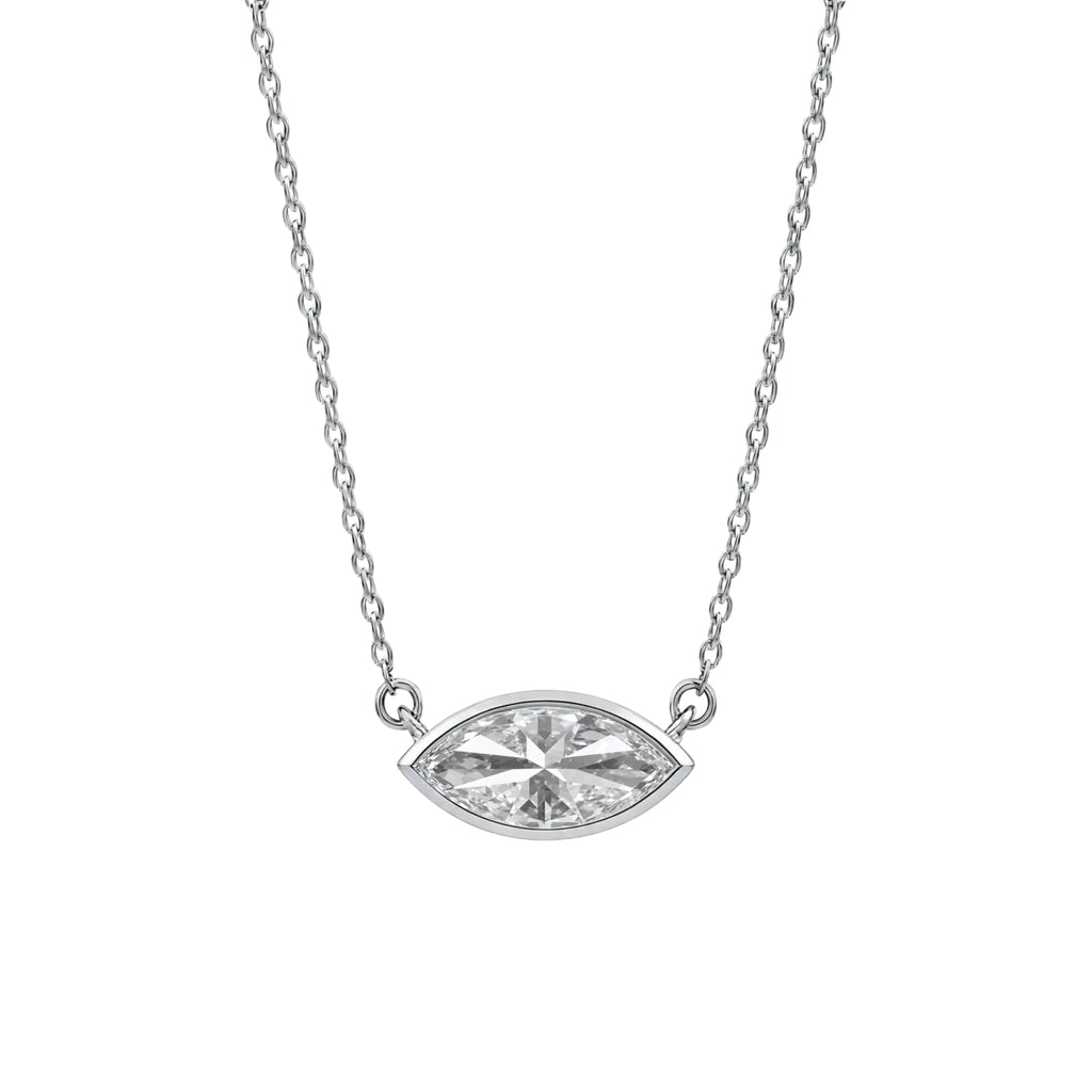 1-6 ctw Mixed Solitaire Bezel Pendant Necklace