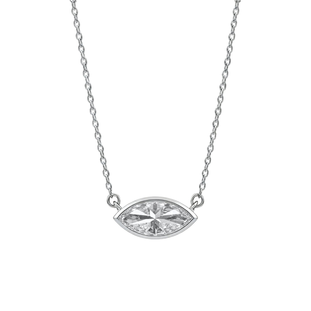 1-6 ctw Mixed Solitaire Bezel Pendant Necklace