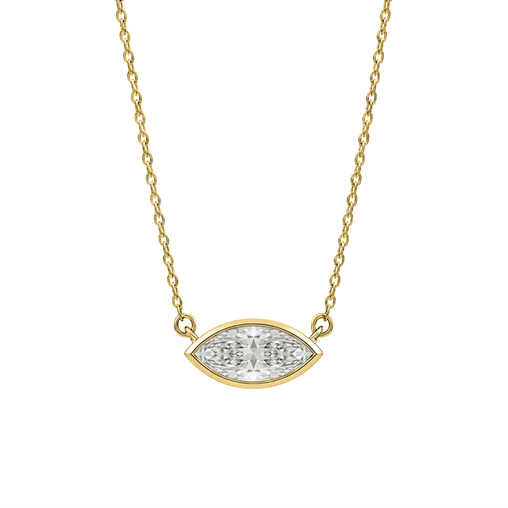 1-6 ctw Mixed Solitaire Bezel Pendant Necklace