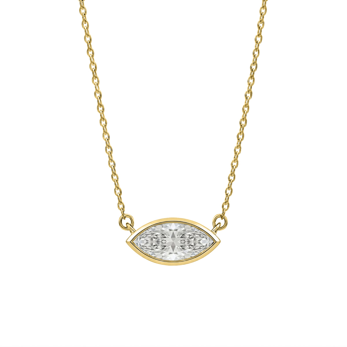 1-6 ctw Mixed Solitaire Bezel Pendant Necklace