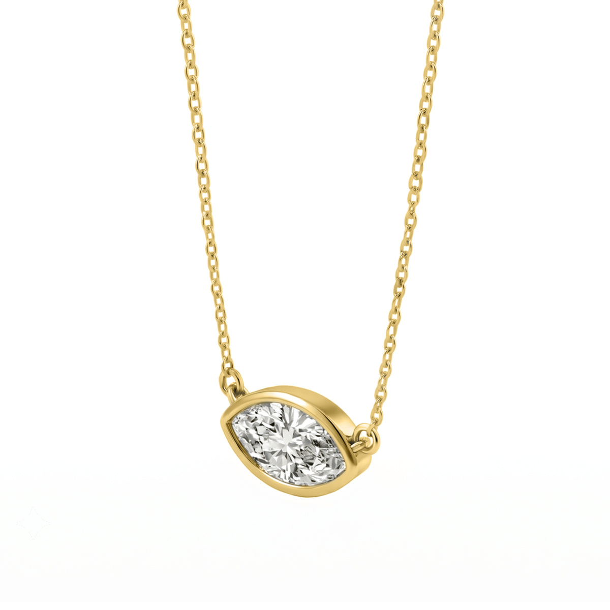 1-6 ctw Mixed Solitaire Bezel Pendant Necklace