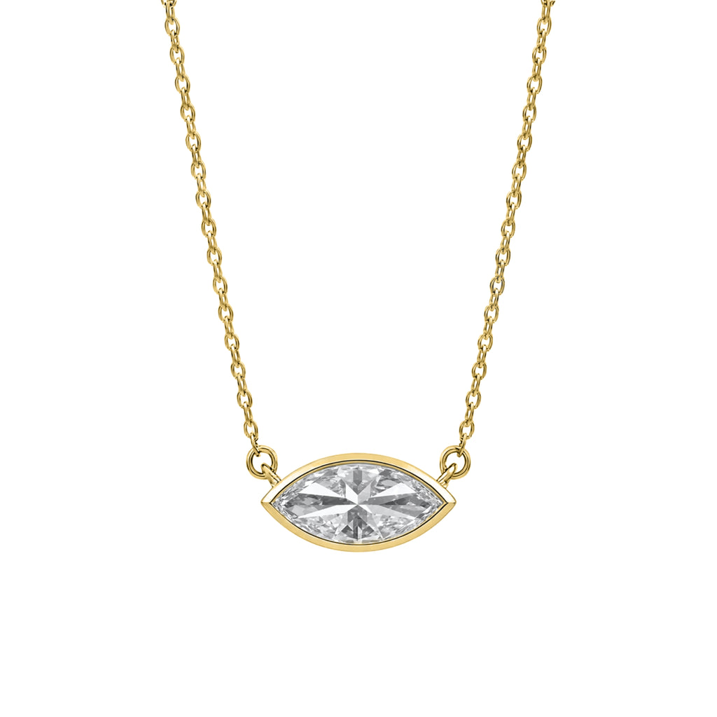 1-6 ctw Mixed Solitaire Bezel Pendant Necklace