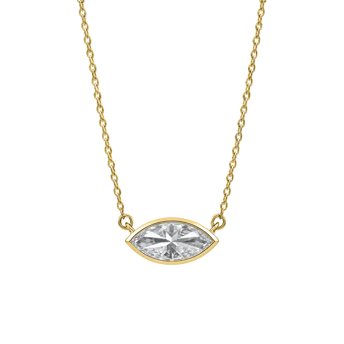 1-6 ctw Mixed Solitaire Bezel Pendant Necklace