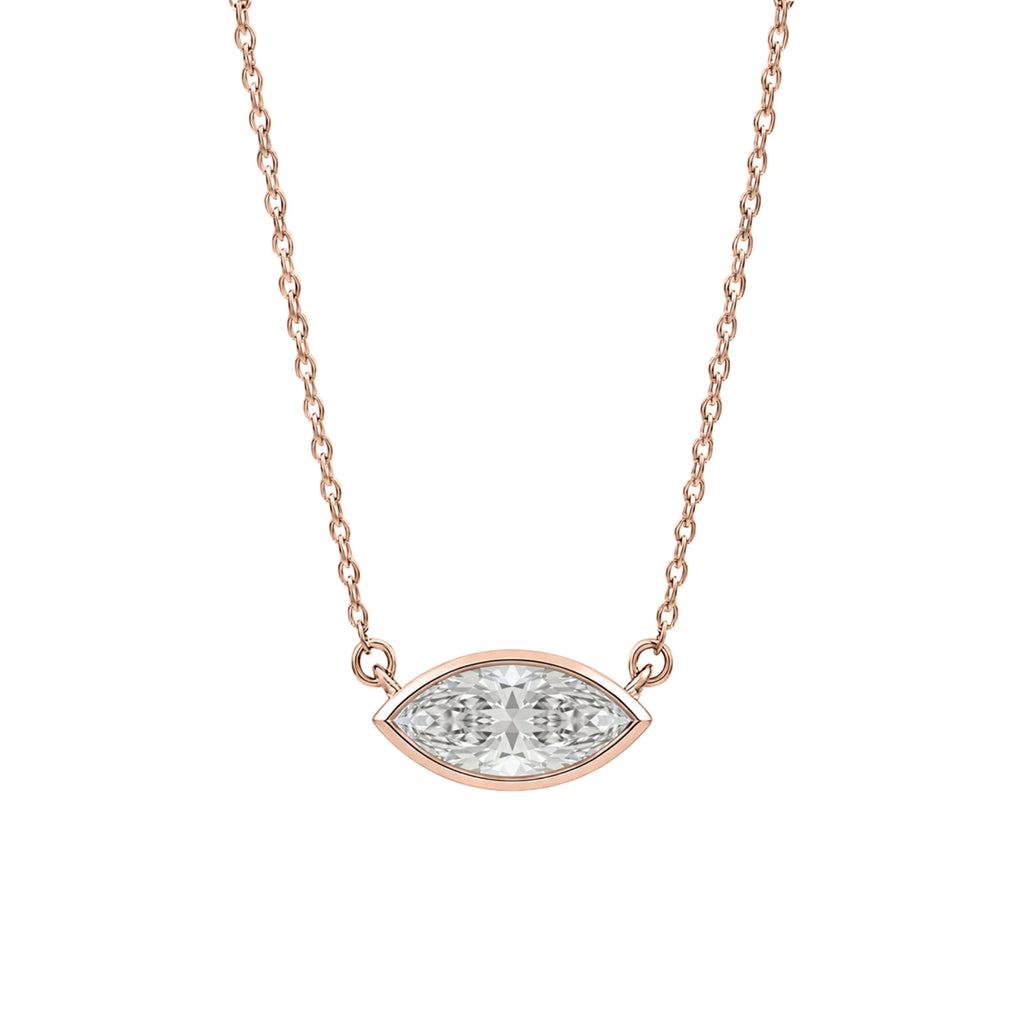 1-6 ctw Mixed Solitaire Bezel Pendant Necklace