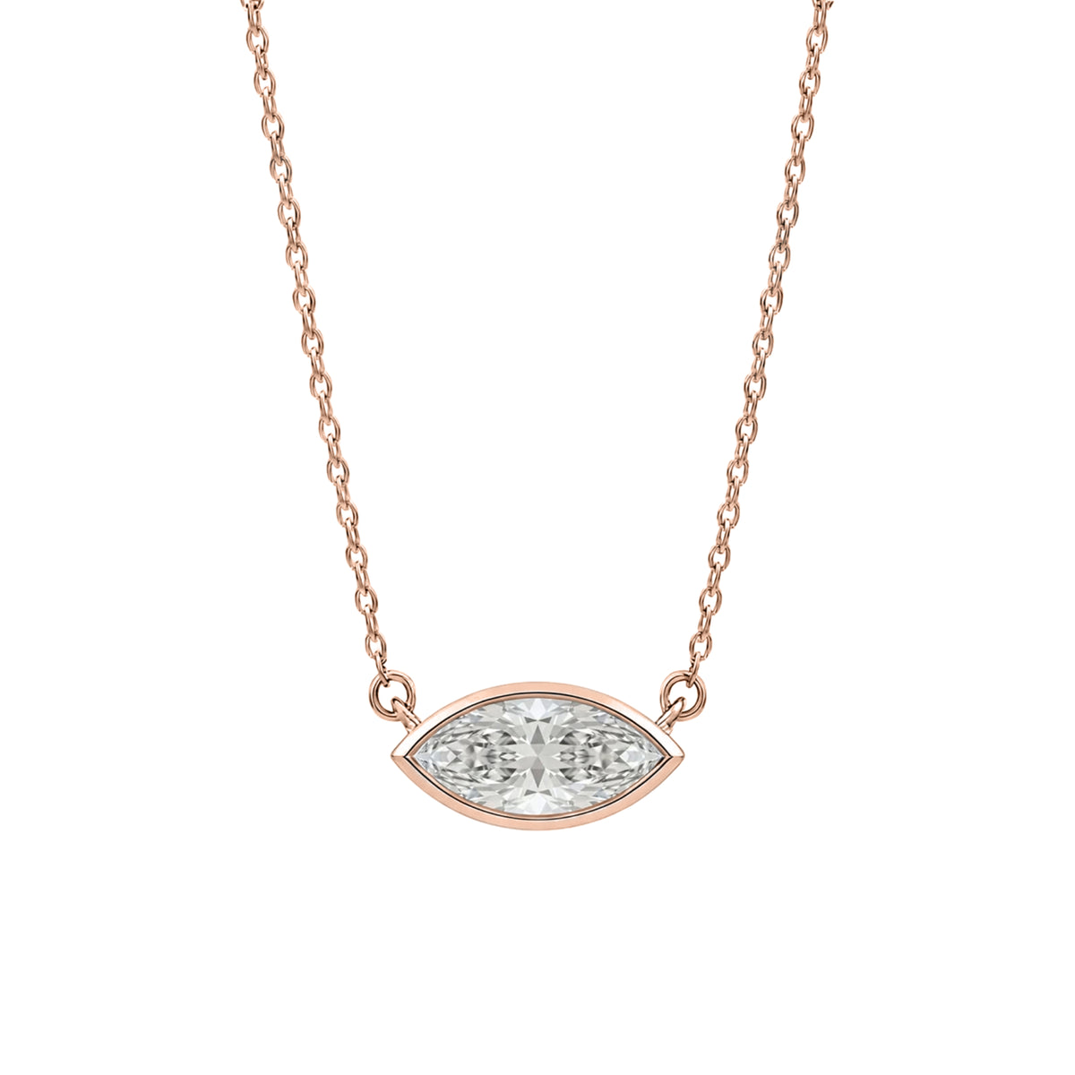 1-6 ctw Mixed Solitaire Bezel Pendant Necklace
