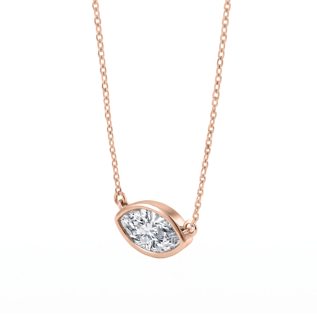 1-6 ctw Mixed Solitaire Bezel Pendant Necklace