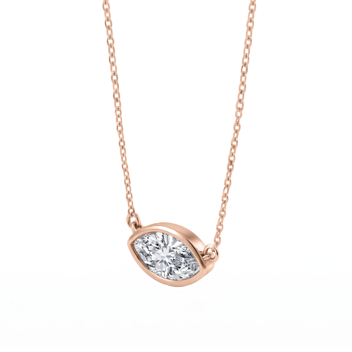1-6 ctw Mixed Solitaire Bezel Pendant Necklace