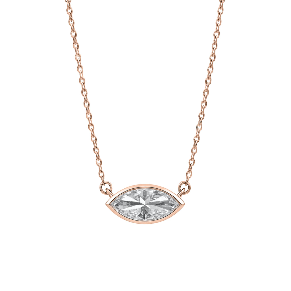 1-6 ctw Mixed Solitaire Bezel Pendant Necklace