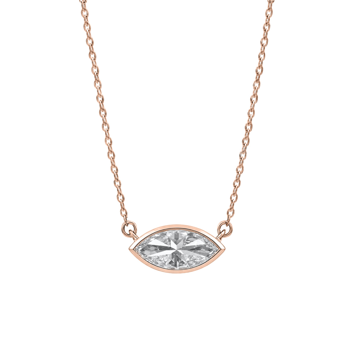1-6 ctw Mixed Solitaire Bezel Pendant Necklace