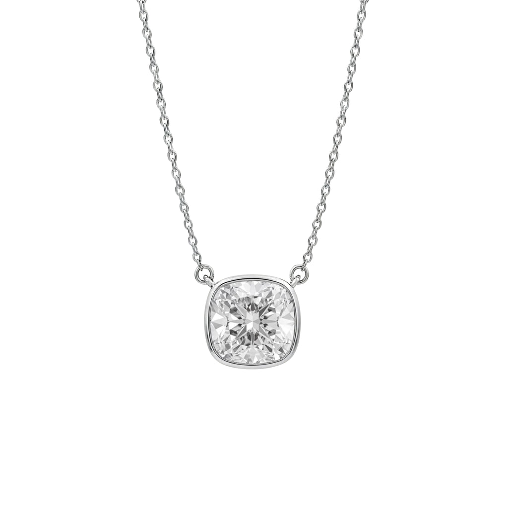 1-6 ctw Mixed Solitaire Bezel Pendant Necklace