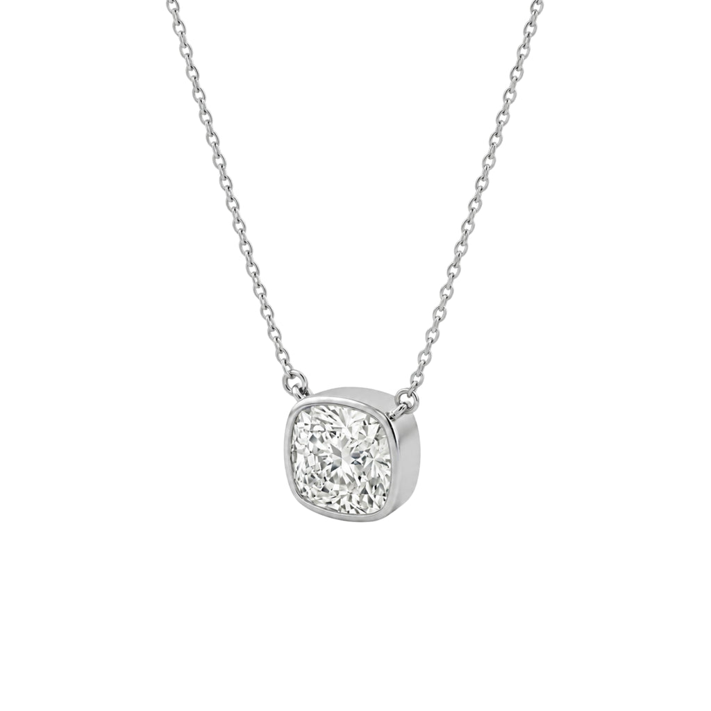 1-6 ctw Mixed Solitaire Bezel Pendant Necklace