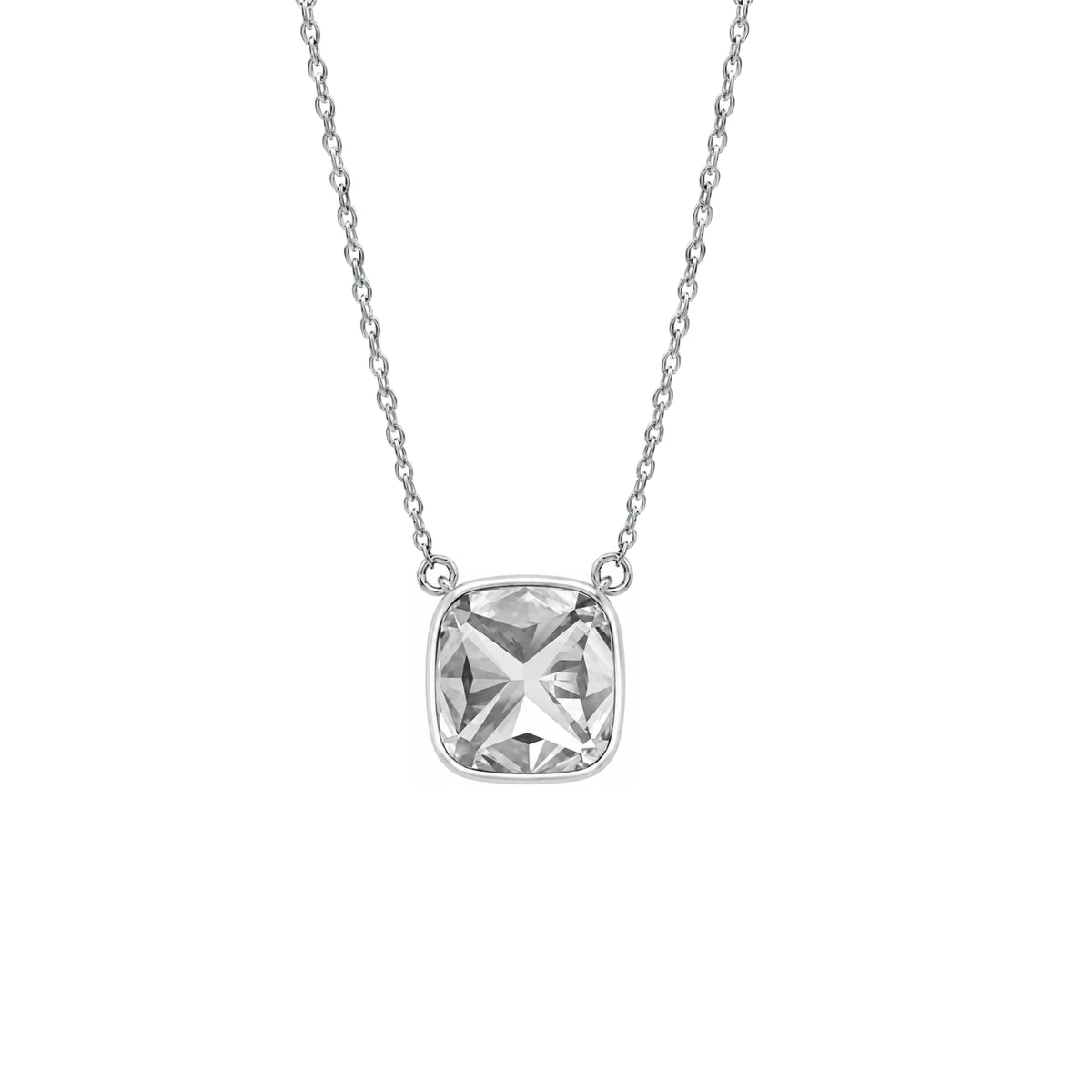 1-6 ctw Mixed Solitaire Bezel Pendant Necklace