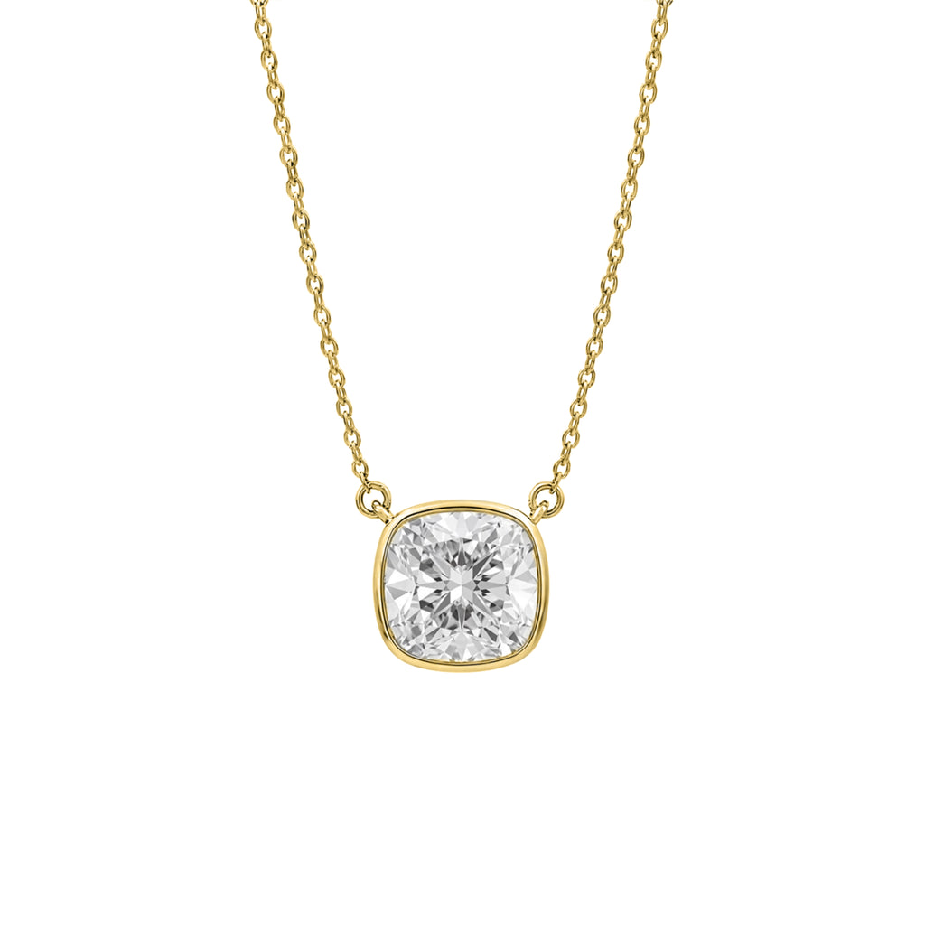 1-6 ctw Mixed Solitaire Bezel Pendant Necklace