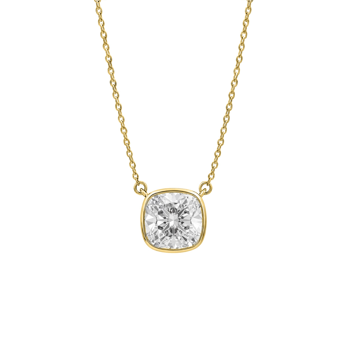 1-6 ctw Mixed Solitaire Bezel Pendant Necklace
