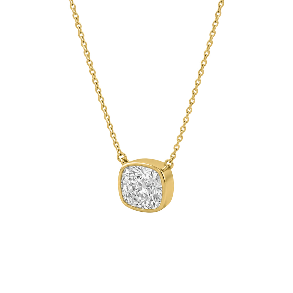 1-6 ctw Mixed Solitaire Bezel Pendant Necklace