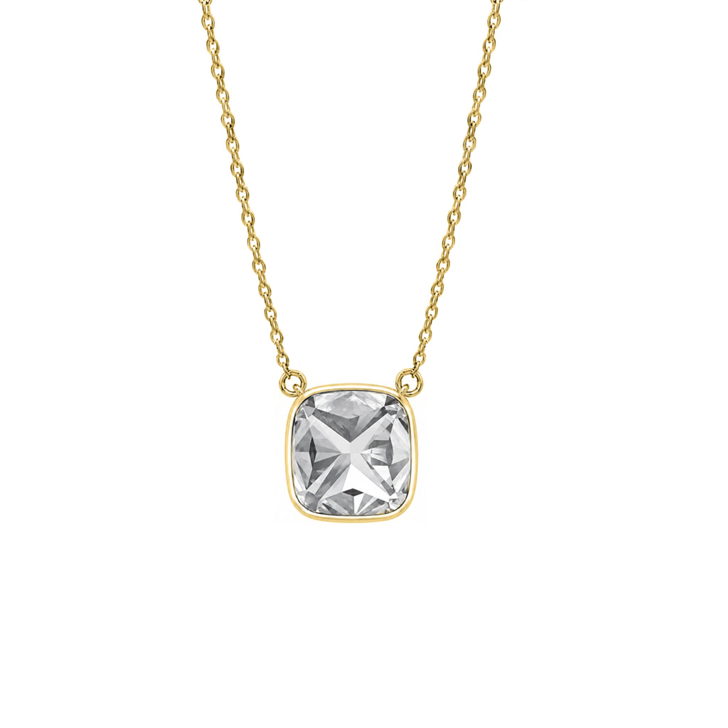 1-6 ctw Mixed Solitaire Bezel Pendant Necklace