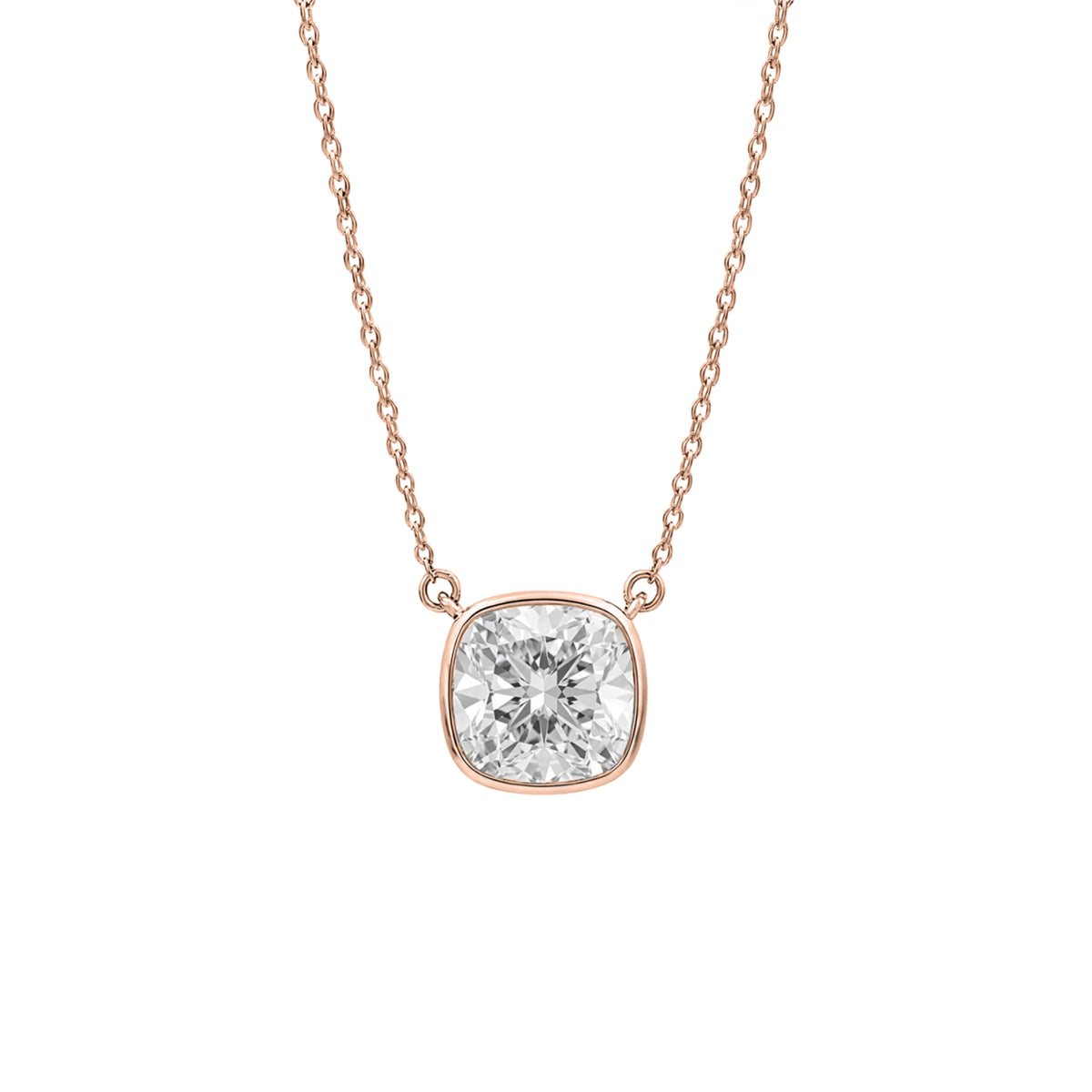 1-6 ctw Mixed Solitaire Bezel Pendant Necklace