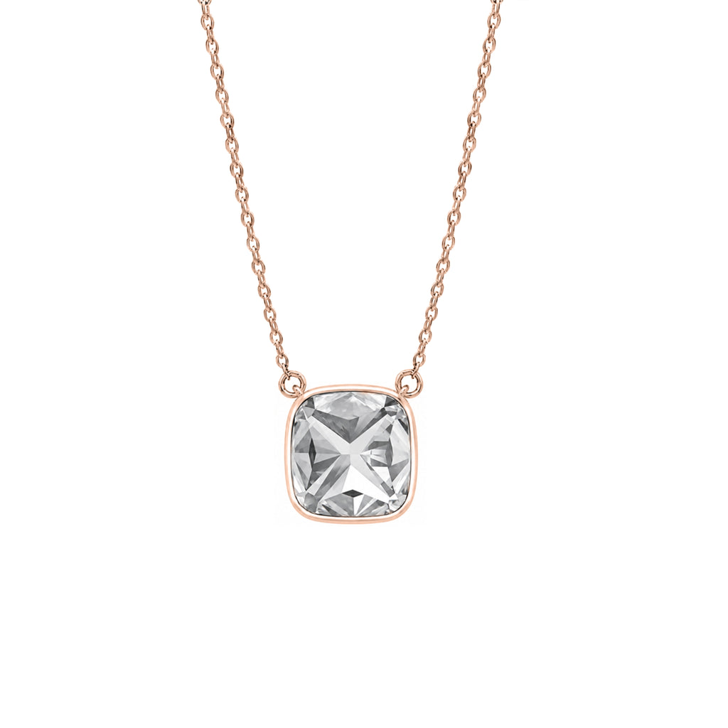 1-6 ctw Mixed Solitaire Bezel Pendant Necklace