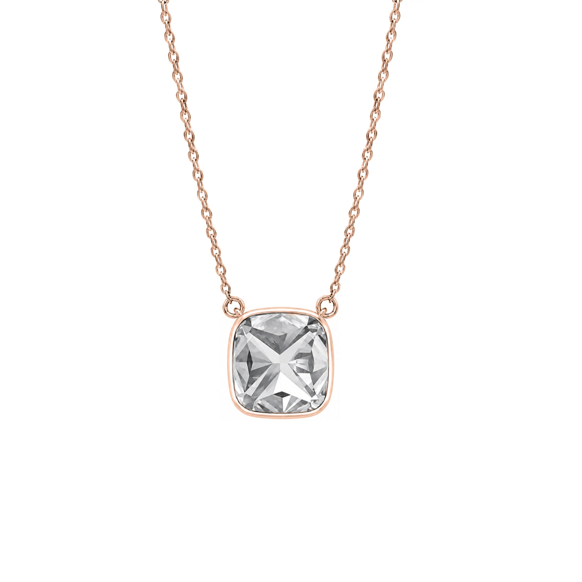 1-6 ctw Mixed Solitaire Bezel Pendant Necklace