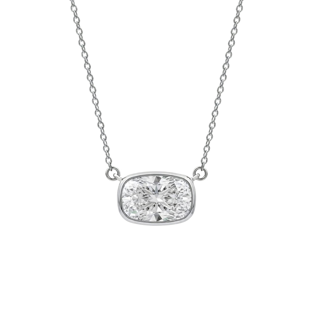 1-6 ctw Mixed Solitaire Bezel Pendant Necklace