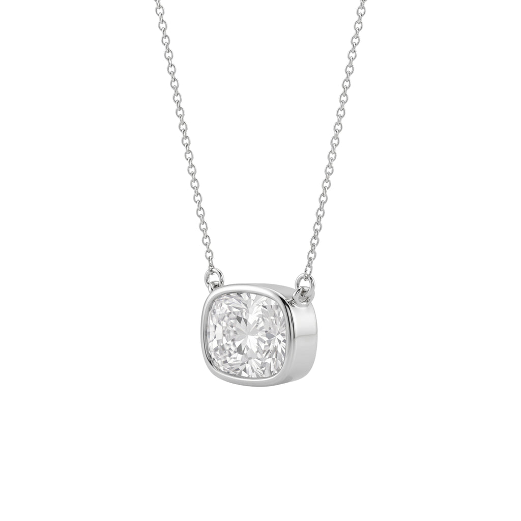 1-6 ctw Mixed Solitaire Bezel Pendant Necklace