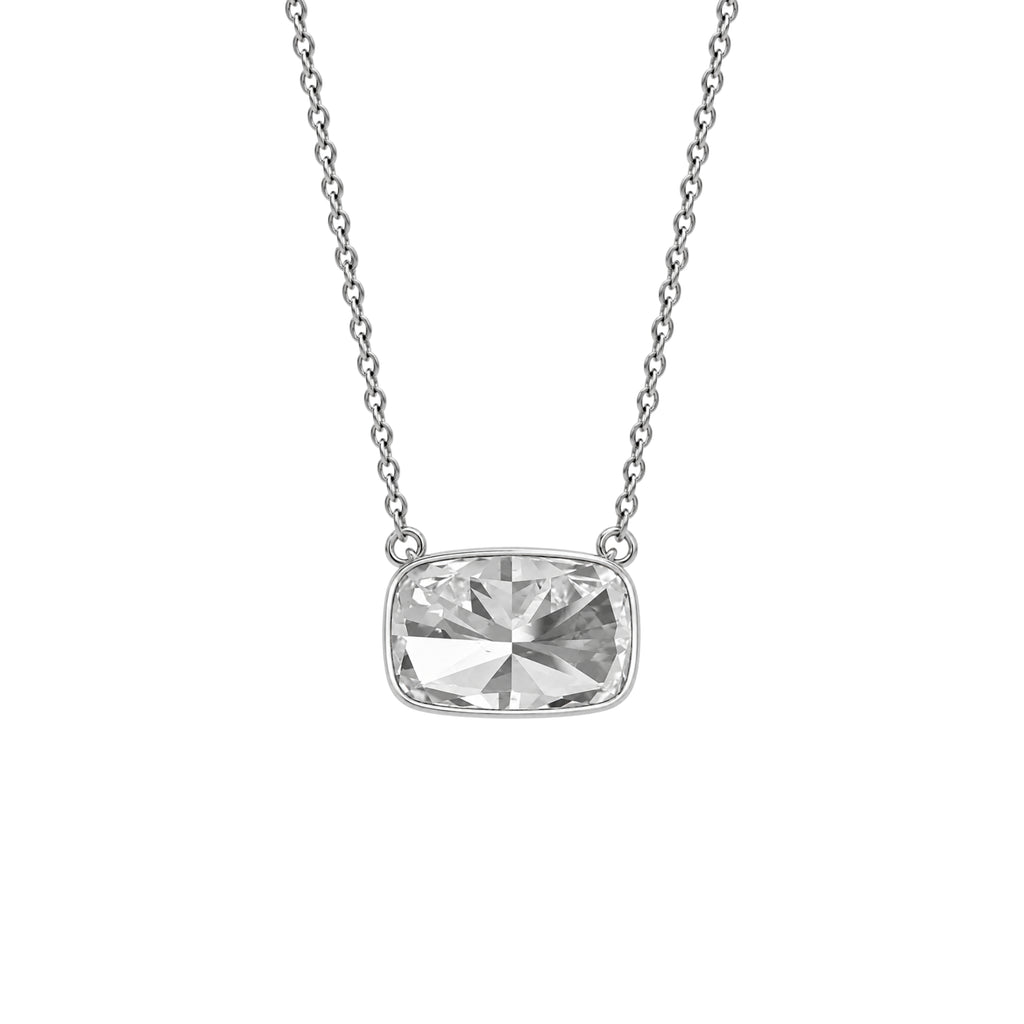 1-6 ctw Mixed Solitaire Bezel Pendant Necklace