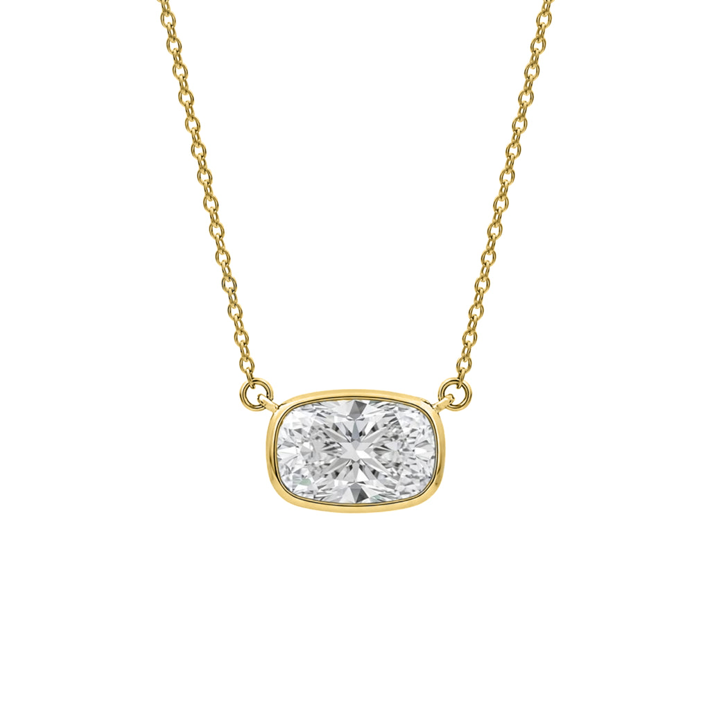 1-6 ctw Mixed Solitaire Bezel Pendant Necklace